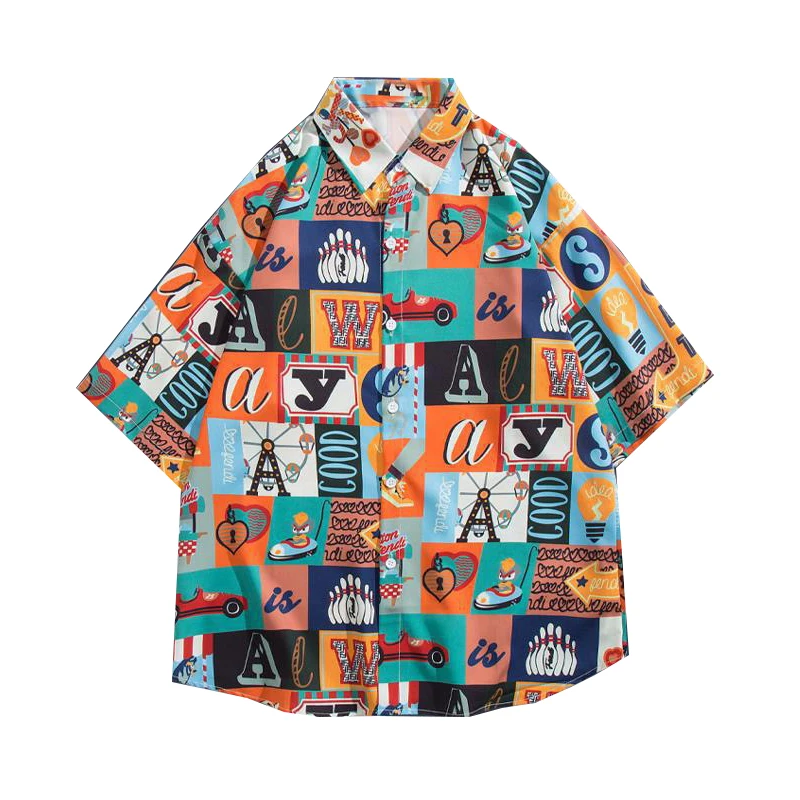 Wholesale Custom Unique design vacation beach shirts breathable all over print beautiful hawaiian viscose cotton shirt for men