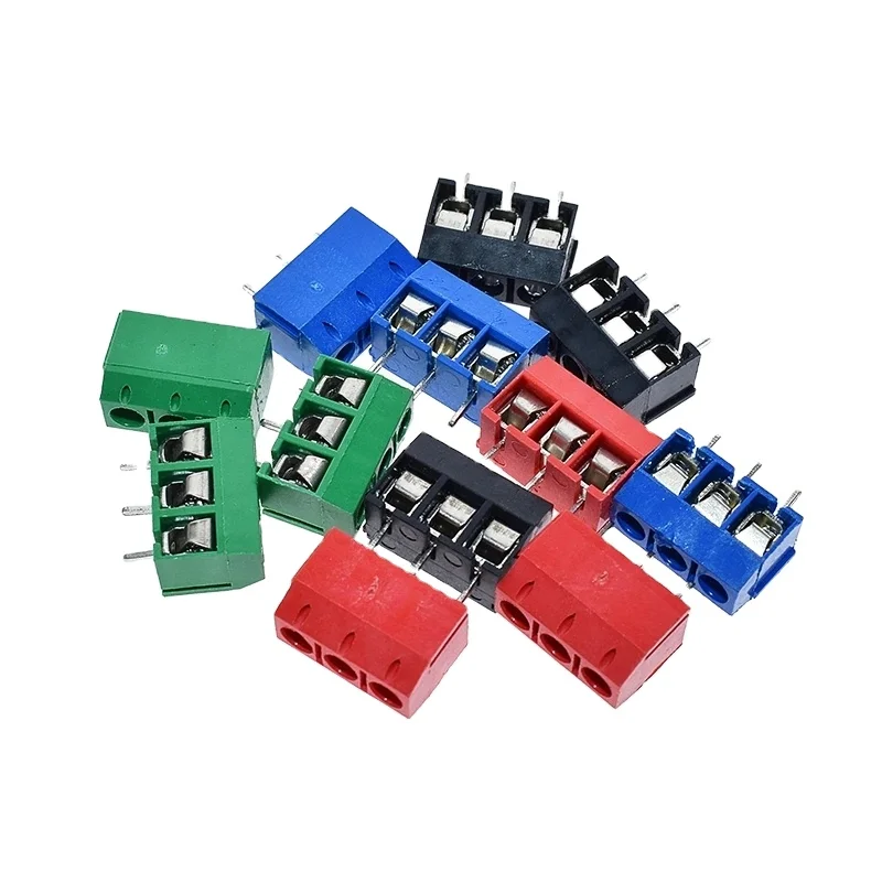 WGZX KF301-2P -3P -5.0-2P 2Pin 3 Screw 2 mm Straight PCB Terminal Block Connector Blue Red green