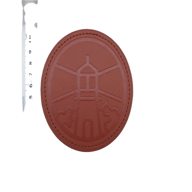 Wholesale cheap price clothing iron on custom clothing repair custom design embossed logo pu jeans leather patches label