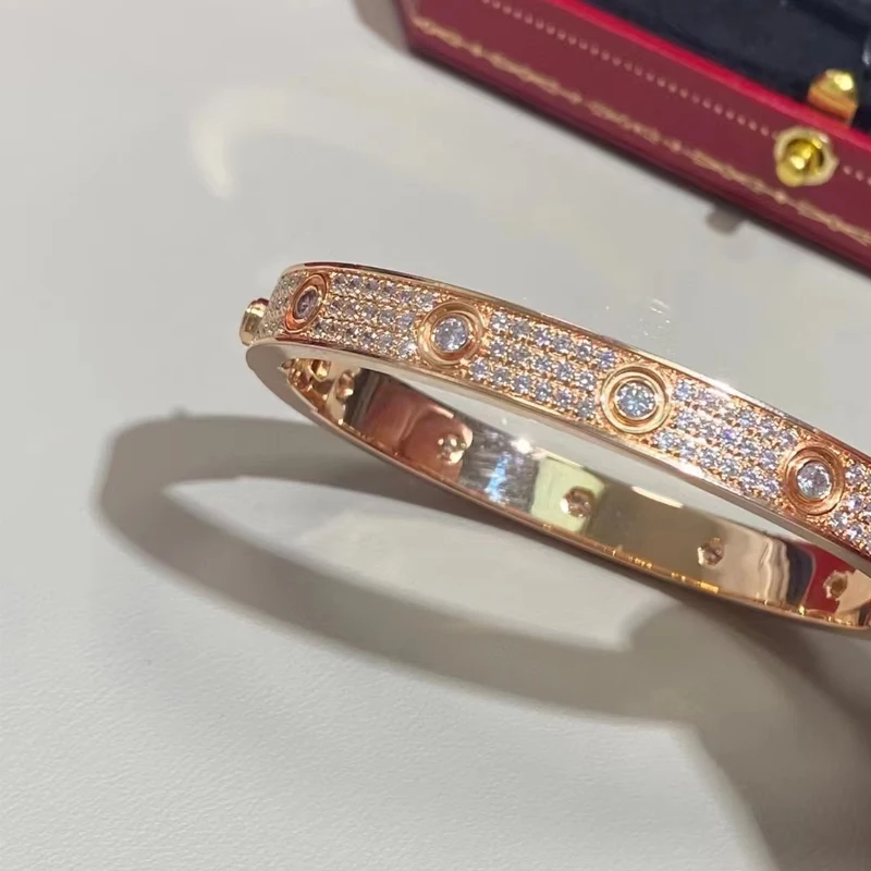 S925 Sterling Silver women bracelet Rose/White/Gold Colour 6mm Wide Moissanite Jewelry Bangle High Quality Luxury Gift