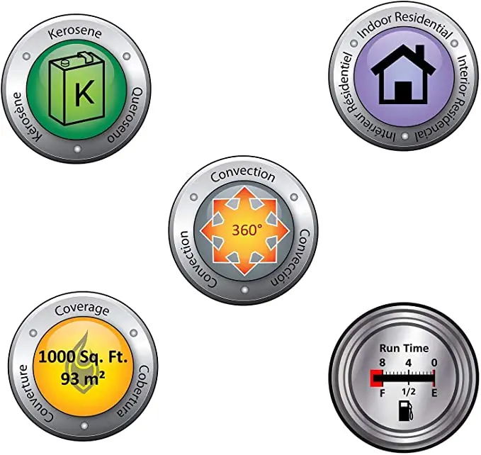 Kerosene Stove Heater Portable Stainless Steel Oil Burner for Indoor/Outdoor Compact Convection Kerosene Space Heater