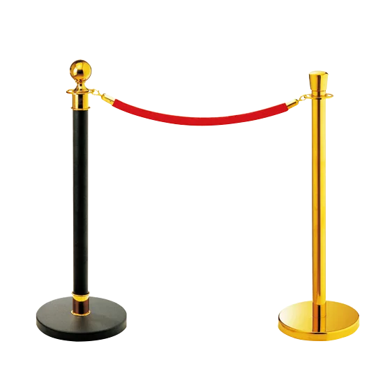 100cm Black Golden Stainless Steel Crowd Control Column for Event Barrier Post and Queue Line Display Use