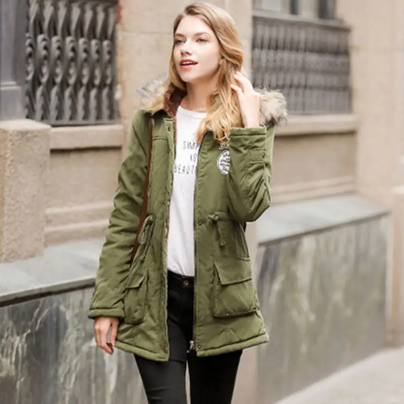 2023 Ladies Parka Winter Jacket Women Warm Fleece Long Casual Plus Size Cotton Padded Jacket Outerwear Chic Lamb Fur Coat Female