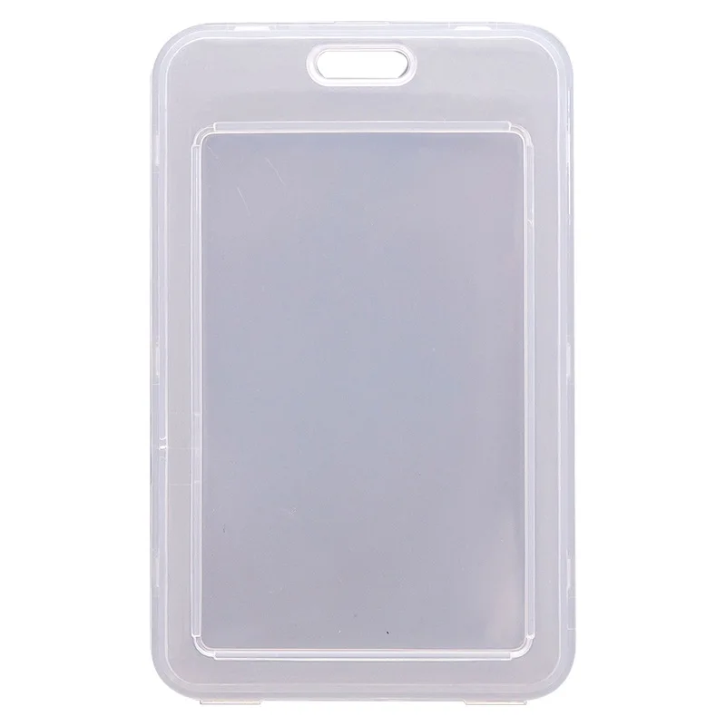 Horizontal Plastic Transparent Staff Working ID card Case Waterproof Name Badge Holder for school