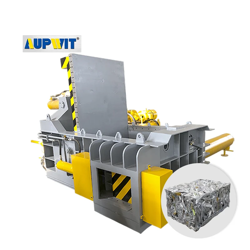 Automatic Metal Scrap Briquetting Press Machine Iron Aluminium Cans Baler Machine