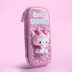 Maihe Maimai Girl Kids Waterproof EVA School Cute Pencil Case  With Zipper And Squishy Toy