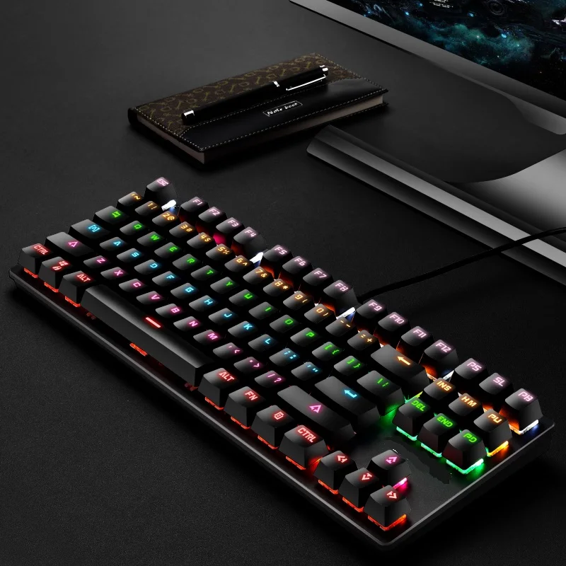 2022 Amazon sells well Keyboard 87 keys waterproof RGB mechanical gaming keyboard with multimedia function keys