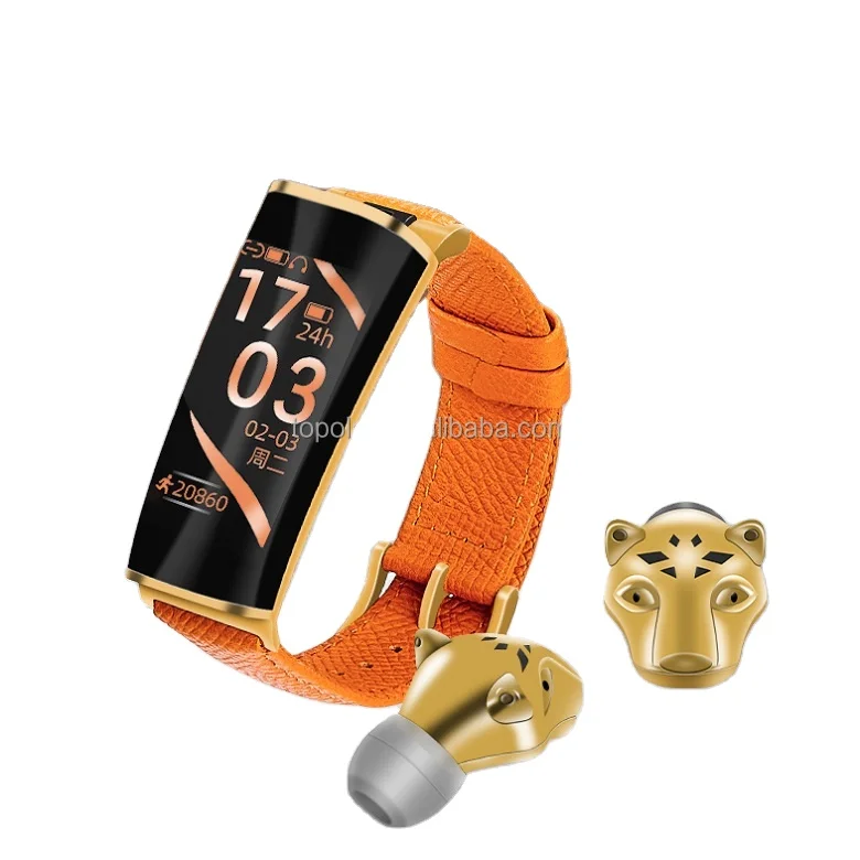 
B6 New High sound quality 2 in 1 smart watch earphone heart rate blood pressure smart watch earphone 