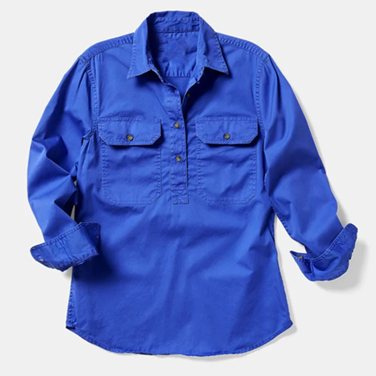 Work wear long sleeve shirts Australian fashion style lady western country cotton twill workwear shirt
