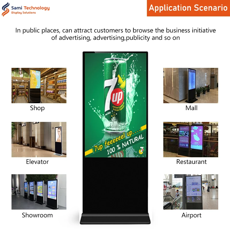 Horizontal TV Indoor Commercial Loop Video Landscape Brightness LCD Screen Signage Advertising Display