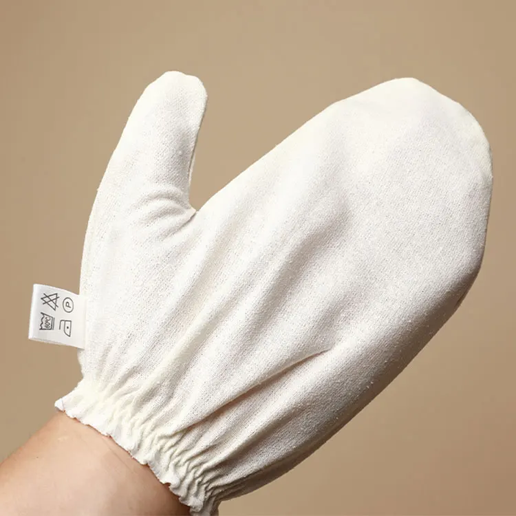 bath face natural silk exfoliant exfoliator glove silk for the back and body 100% raw mulberry silk exfoliating glove