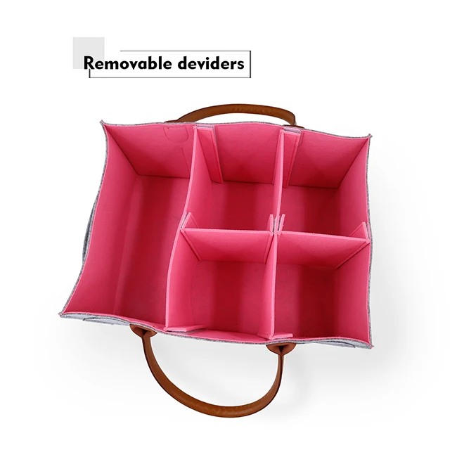 Felt Baby Diaper Caddy Organizer by Family Top Choice Unisex Holder Bag for Newborn Essentials Storage bin