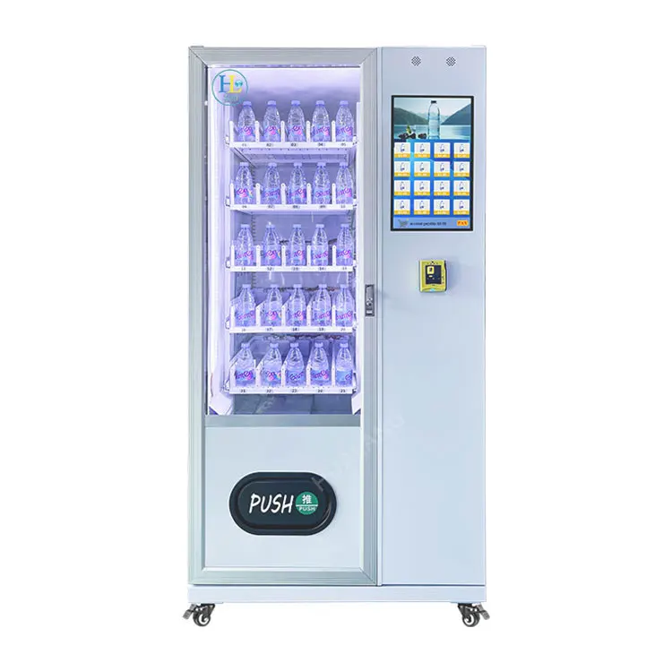 Digital Display refrigerator vending machine nayax payment Vending Machine smart pusher rod Vending Machine water for park
