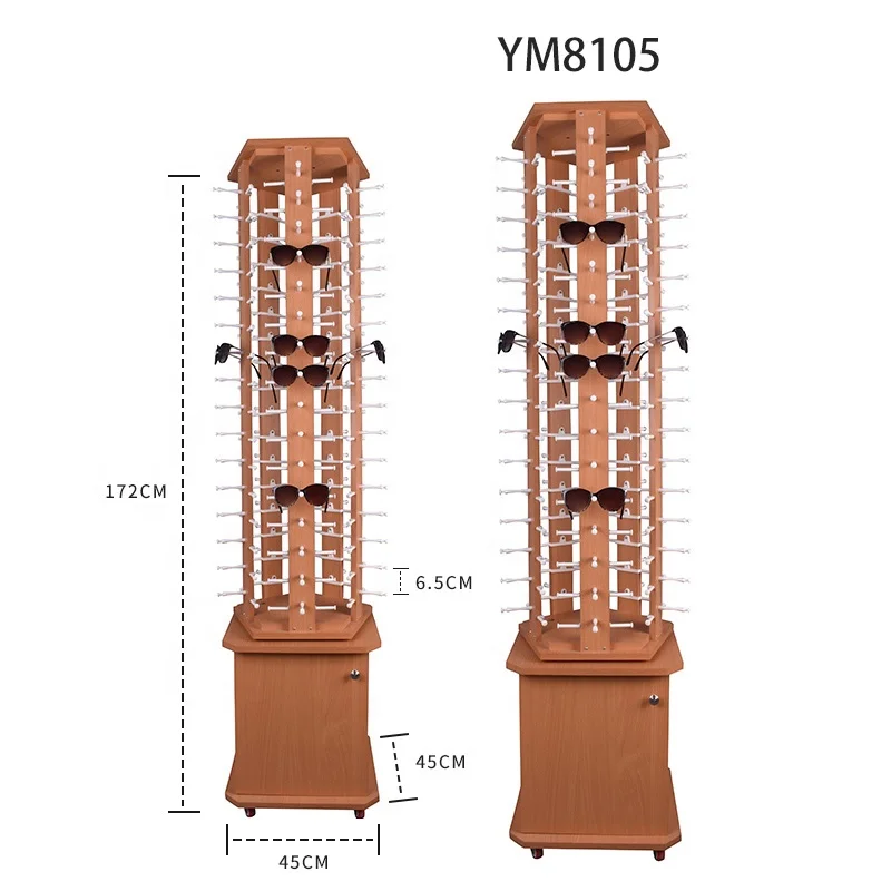 Wooden display stand Glasses display shelf with storage glasses Fashion glasses display