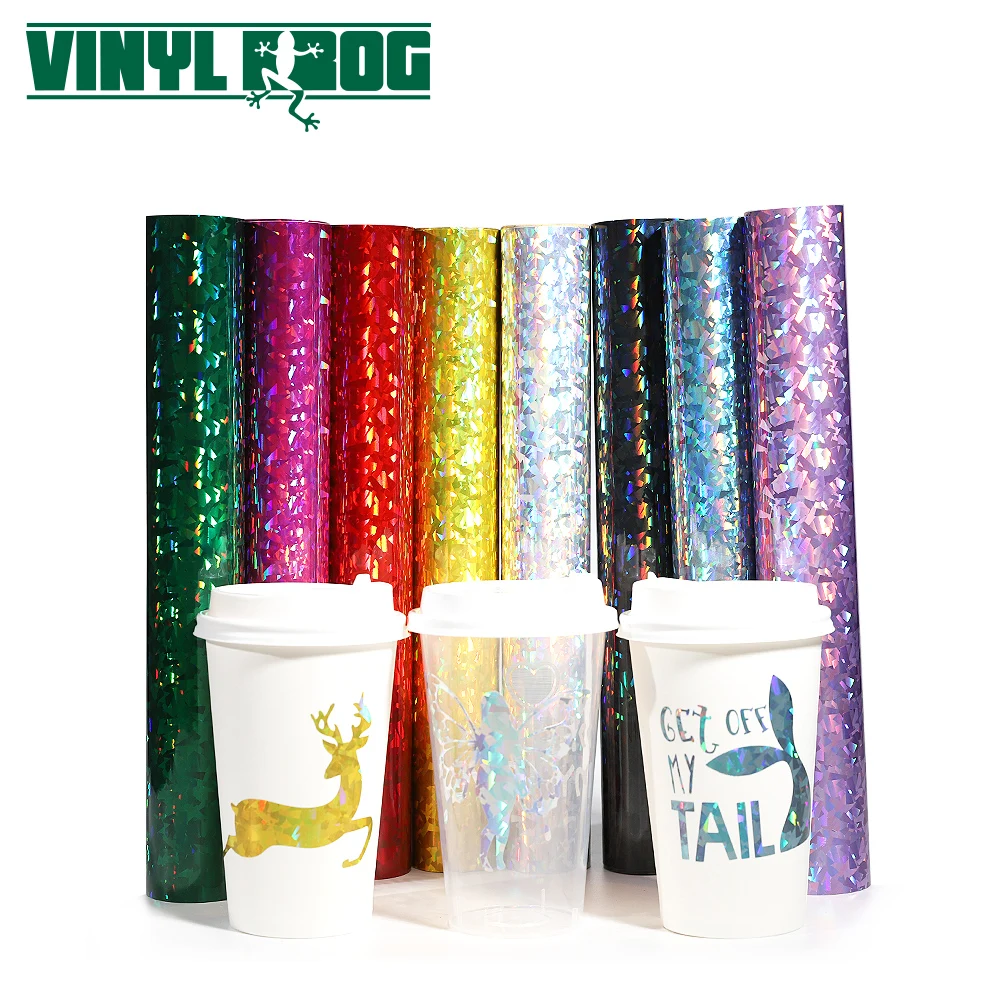 
New Product Oracal 651 Cutting Plotter DIY Craft Cricut Crack Holographic Light Purple Sticker Glitter Self Adhesive Vinyl Roll 