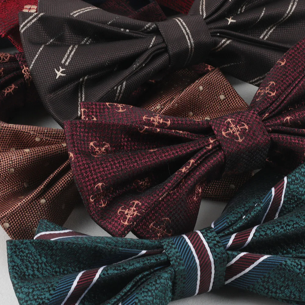 Wholesale Men Leather Buckle Bowtie Paisley Butterfly Knot Accessories Luxurious Bow Tie Black Cravat Formal Suit Wedding Ties