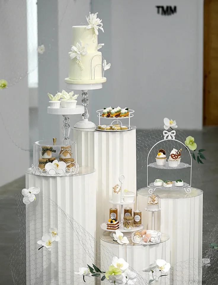 Foldable Paper Cylinder Wedding Aisle Guide Roman Column Elements Dessert Stand Wedding Decor Birthday Parties Display Props