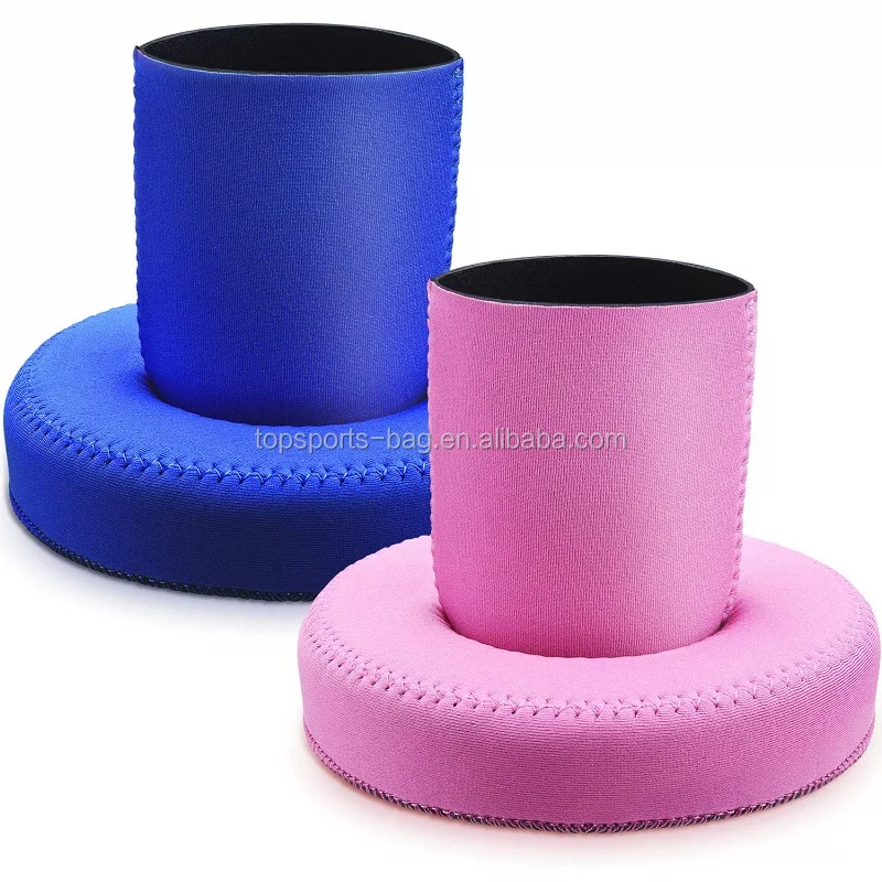 Neoprene Floating Drink Holder Plain Blank Summer Reusable Can Sleeves Drink Pool Floats Cup Holders