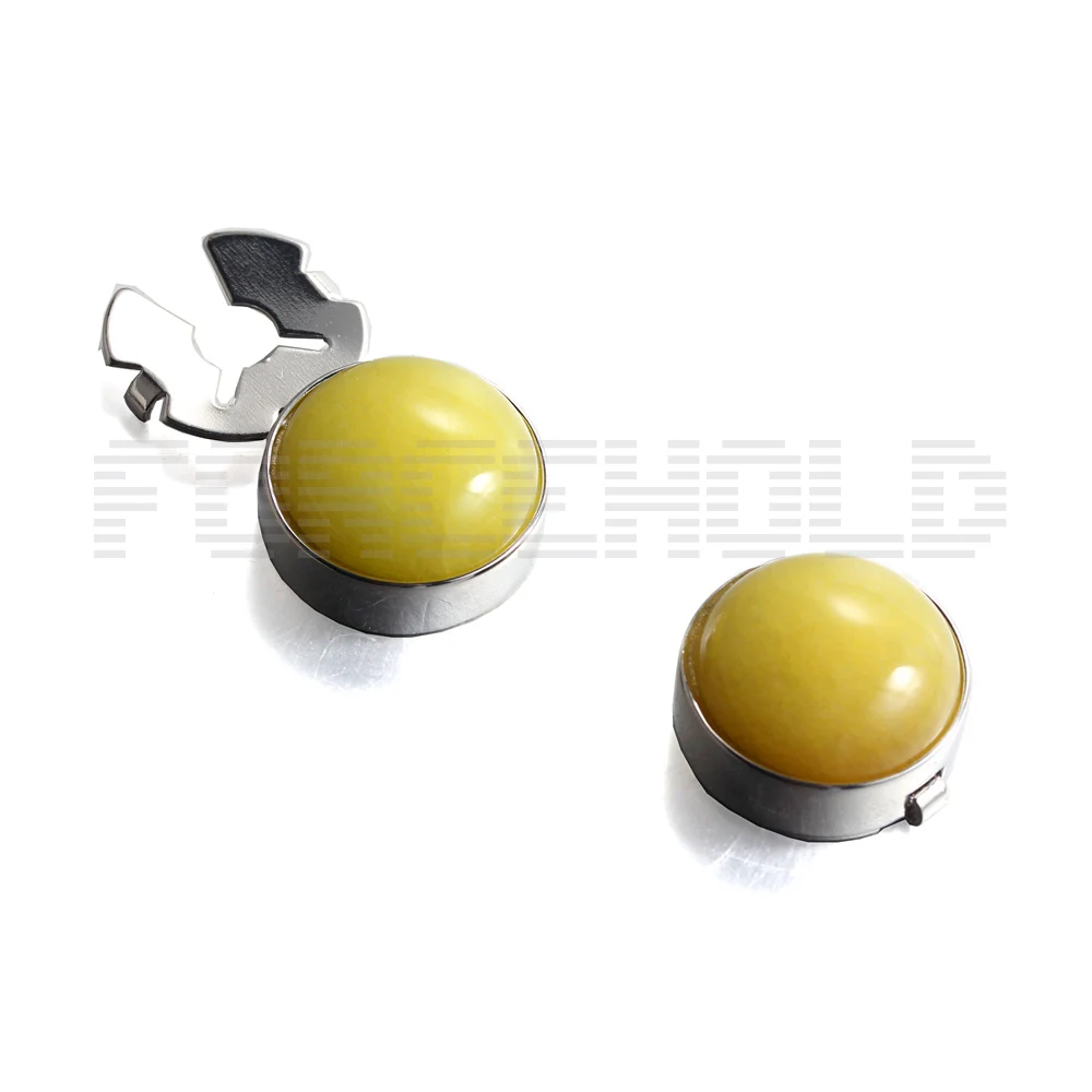 CUSTOM Fancy Kurta For Men Fancy LadiesPrecious Lemon Egg Yellow Stone Button Covers Round Brass 17.5MM for shirts