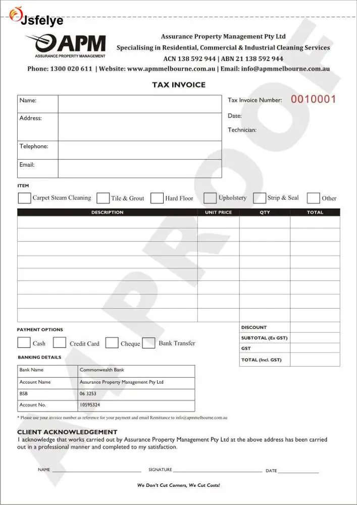 Пользовательская печать A4 2 части NCR pad счет с вашим
