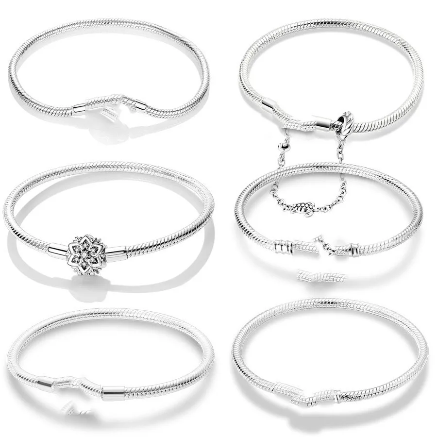 Fashion diy charms bracelet chain for charm beads pendant jewelry simple metal wholesale charm bracelets 3mm chain