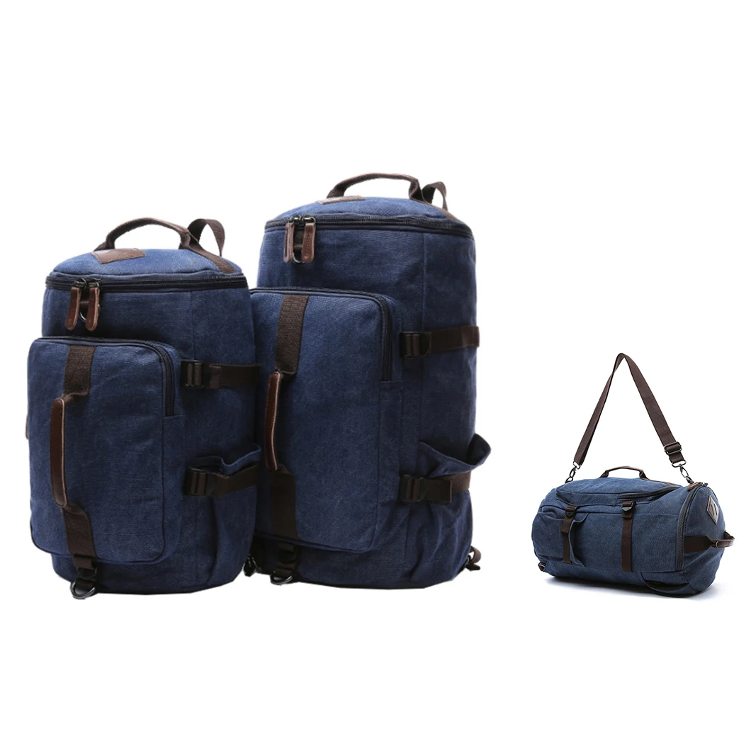 Multi-function canvas rucksack daypack bag travel hiking vintage duffel hiking backpack for men women