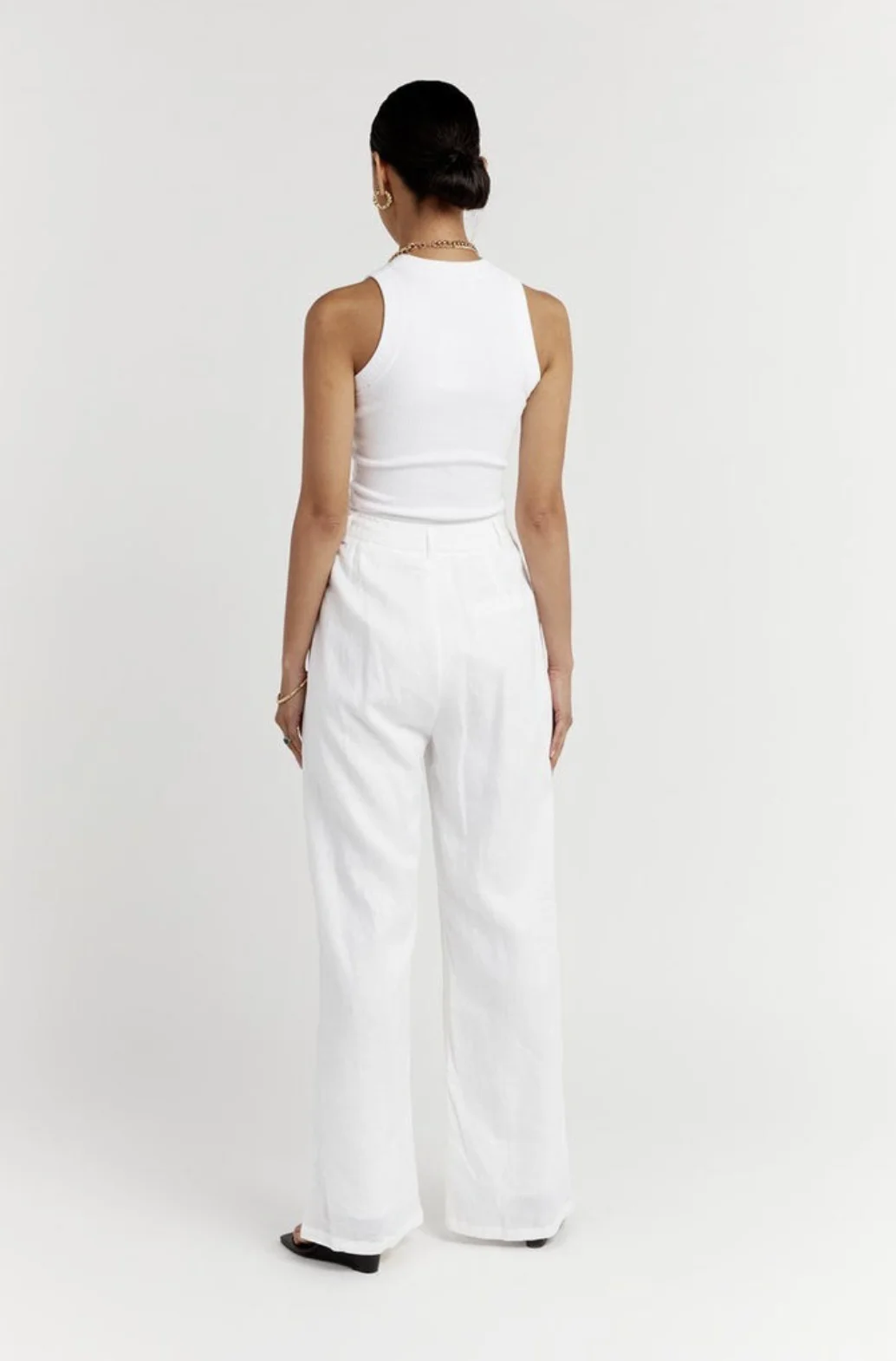 Female Midriff Top Pants Suits Cotton Linen Women Summer Outfit Sleeveless Crop Top And Palazzo Pants 2 Piece Set