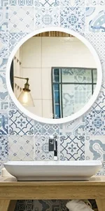800mm Round Shape and Wall Mounted Bathroom Home Decorated Light Mirror anti fog Defogger Shower Mirror