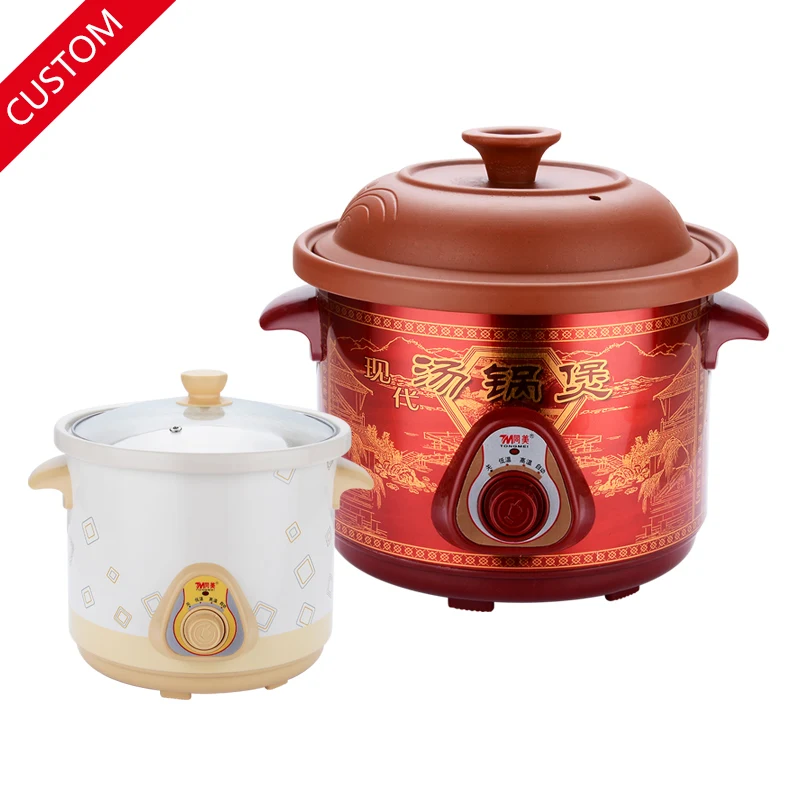 Custom Logo Multi- Function Electric Cooking Pan Slow Cookers And Sous Vide Ceramic Electric Crock Pot