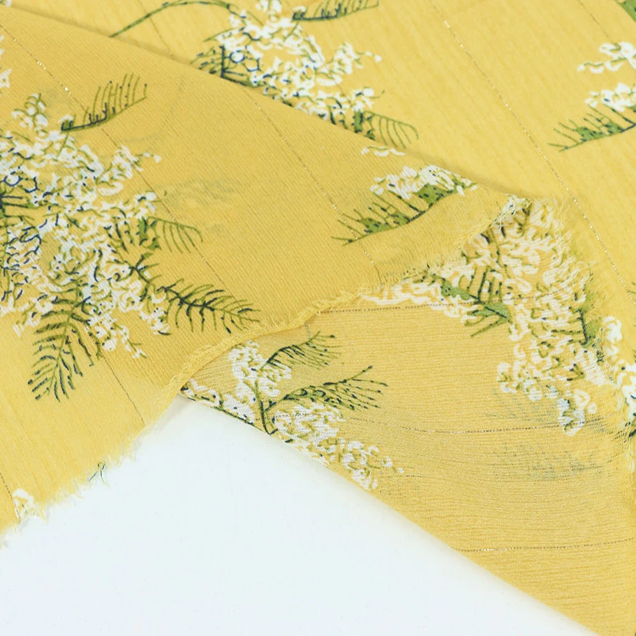 Wholesale silk crepe fabric white chiffon fabric flower for women dress