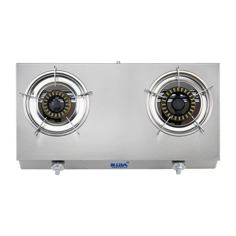 Africa market new model gold table top household 2 burner gas cooker stove accessories