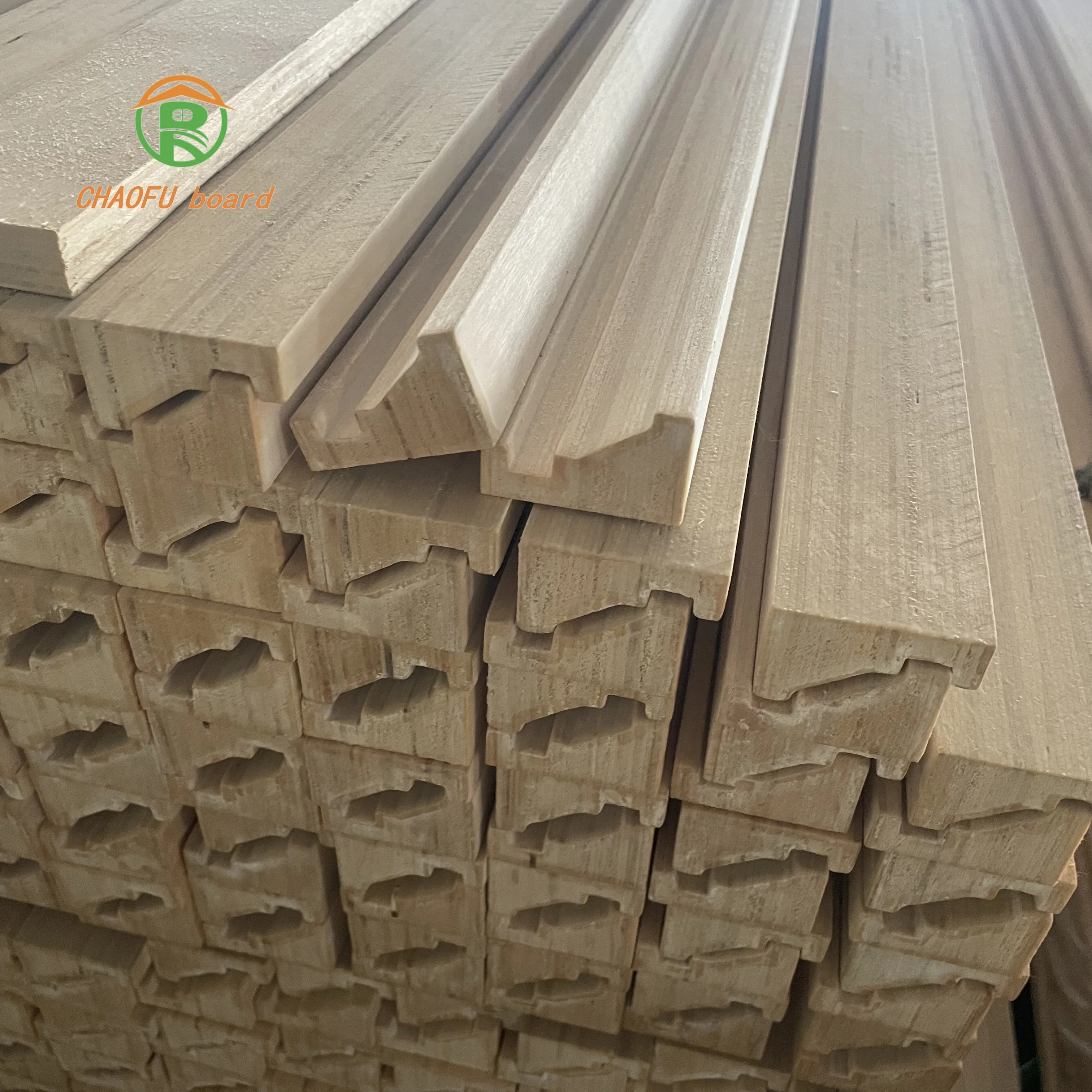 MDF board solid color wood grain cloth pattern coating film decoration wood board carved wood strips skirting line