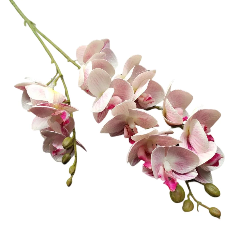 Home Decor 64cm Artificial Flower 2 Forks 16 Heads 3D Printing Purple Phalaenopsis Orchid