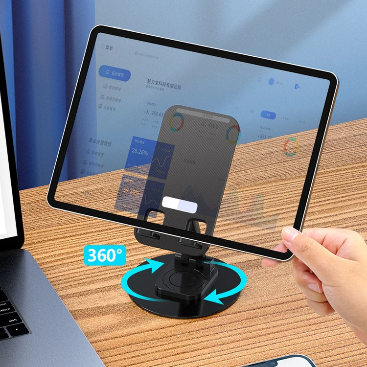 Foldable Phone Stand for Desk - Height Adjustable portable Cell Phone Holder Rotatable phone stand