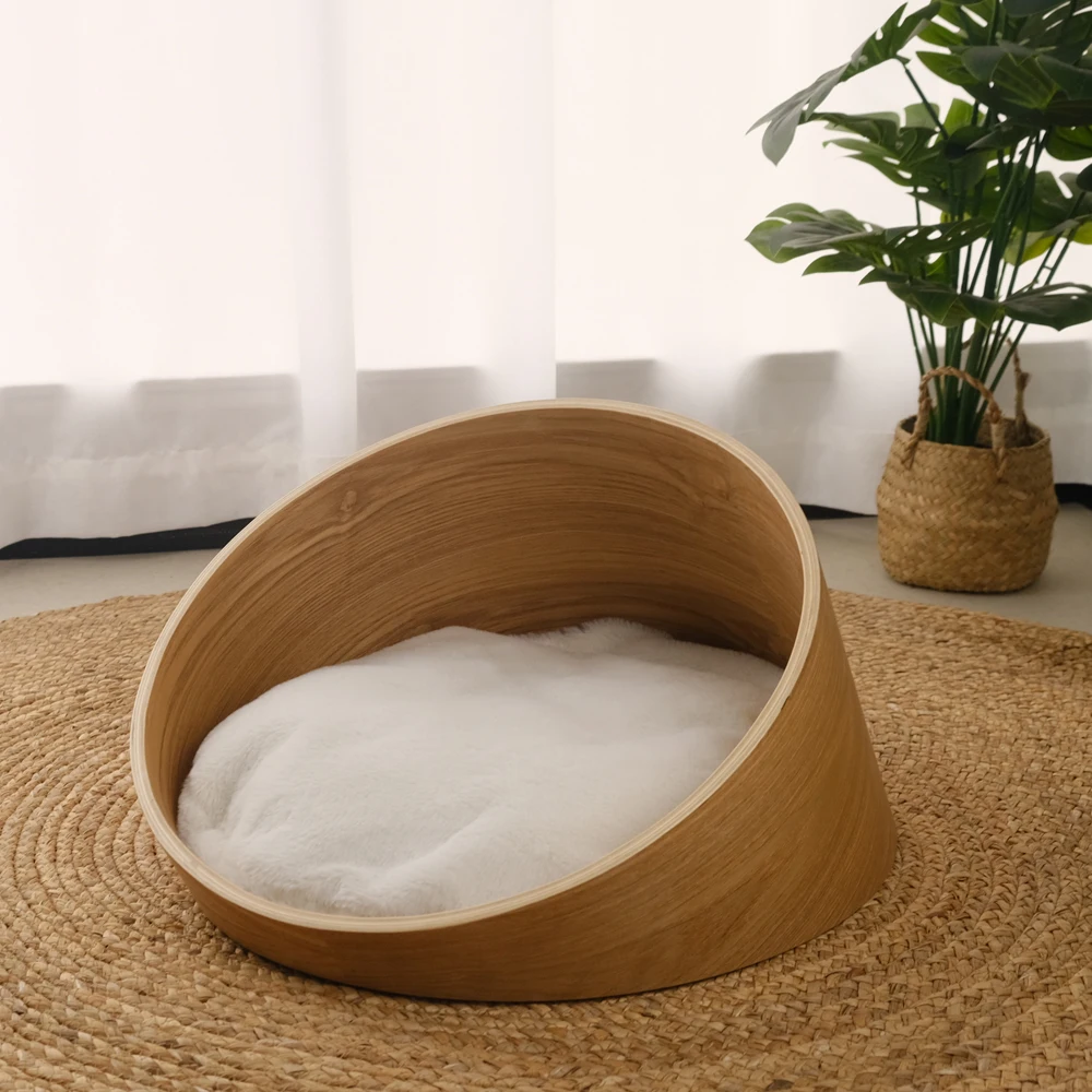 Luxury XL round Wooden Pet Bed Customized Animal Pattern Breathable and Warm for Dogs for Humans