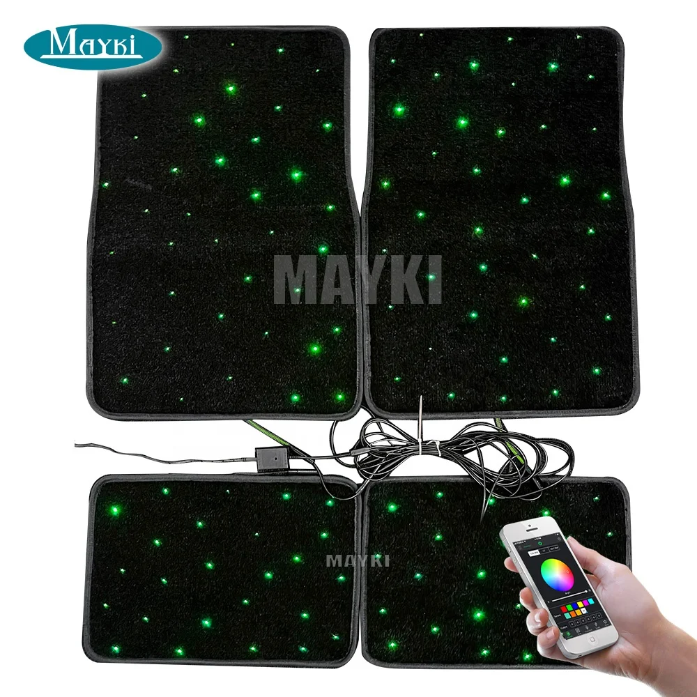 440x650mm Starlight Fiber Optic Car Mat Light Kit With 4 Star Car Rug Color Changing Led Light Engine Rf Remote