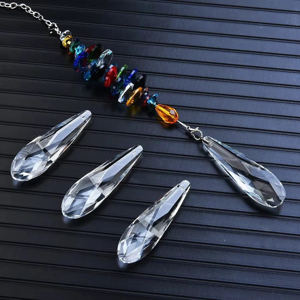 Crystal chandelier parts Clear Glass Crystal Long almond chandelier accessories Glass Crystal Parts For Chandelier