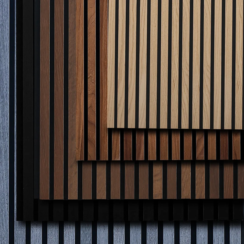 Natural Dark smoke Indoor Wood Wool Absorbing Sound Proof Wall Acoustic Panels 2400*600mm Akupanels