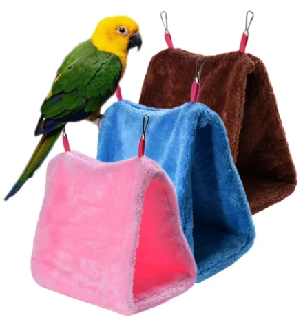 Soft Plush Pet Bird Parrot Parakeet Budgie Warm Hammock Cage Warm Nest Bunk Bed Nests Hanging Cave