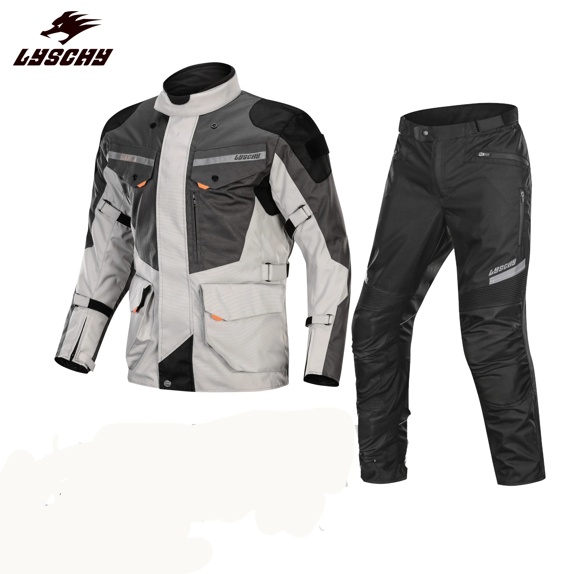 LYSCHY Oxford Cloth Motorcycle Jacket Pants Suit Waterproof Moto Jacket Riding Motorbike Jacket Men Motorcycle Protection