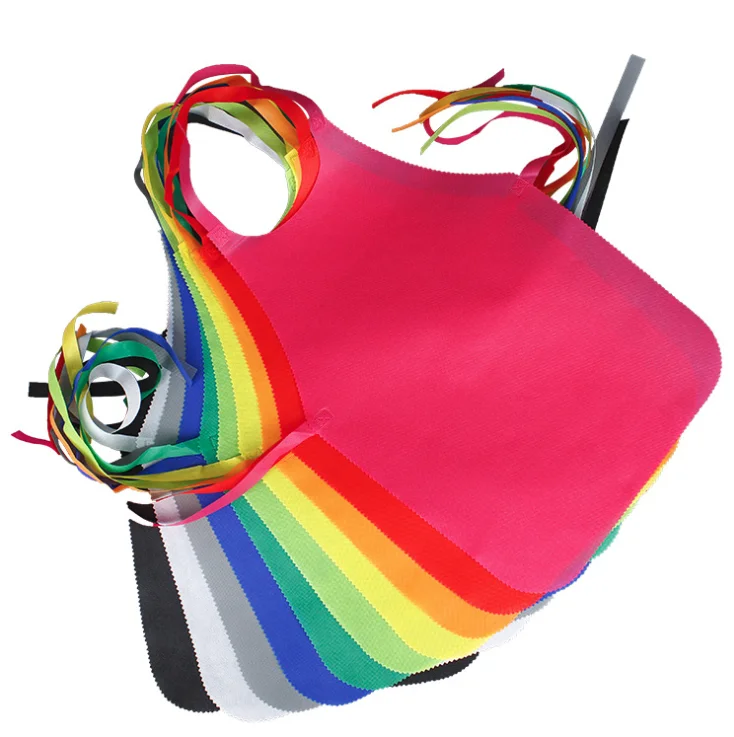 On stocked Custom Waterproof Oilproof Restaurant BBQ Seafood Lobster Plastic Non-Woven Bibs Disposable Apron