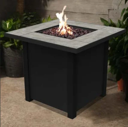 Rectangle Outdoor Fire Pit Table Gas Garden Propane Gas Fire Pit Winter Indoor Smokeless Heater Table Fireplace Barbecue Furnace