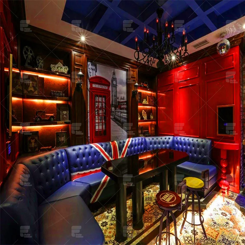 Fancy nightclub counter bar furniture sets lounge furniture for bar night club 3D interior design