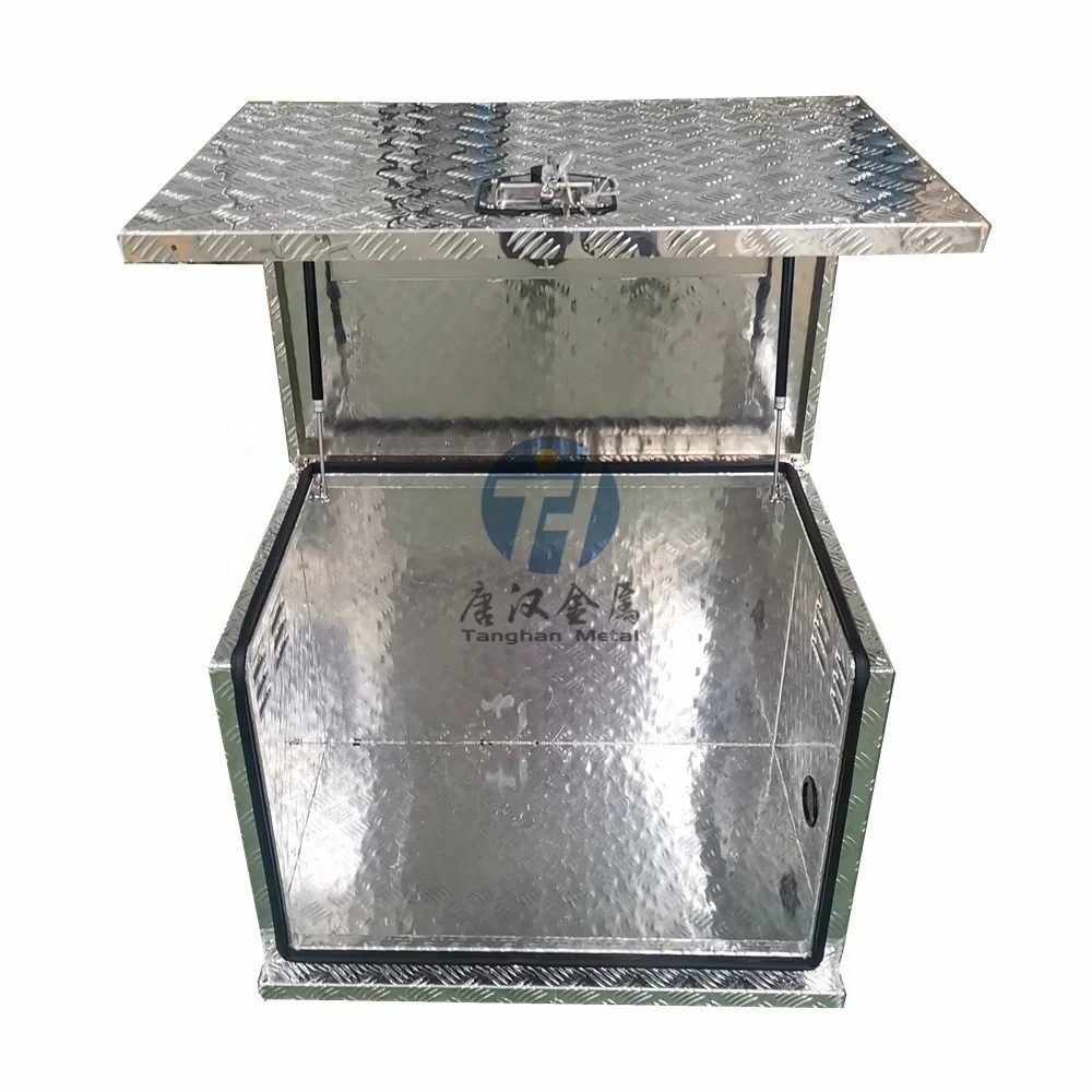 Aluminium checker plate top opening door generator tools storage tool box with heat emession hole