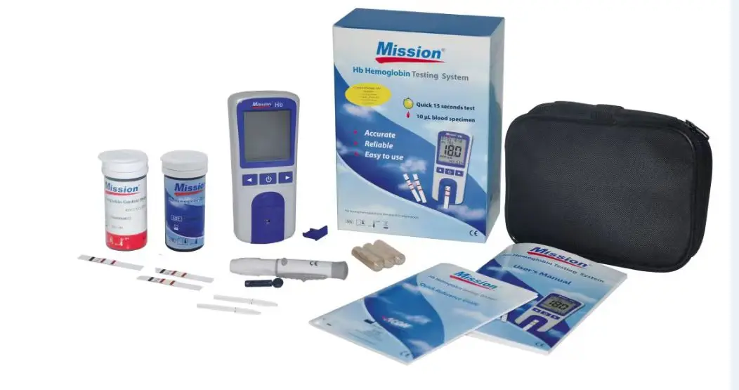 Hot selling Mission HB Hemoglobin Testing System Mission Plus HB Machine And Strips