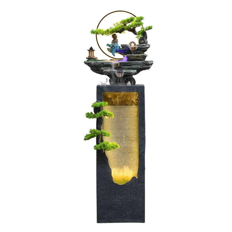 Internal Circulating Fengshui  Creative Garden Home Decor Large Waterfall Fountain Fiberglass High Quality Water Fountain