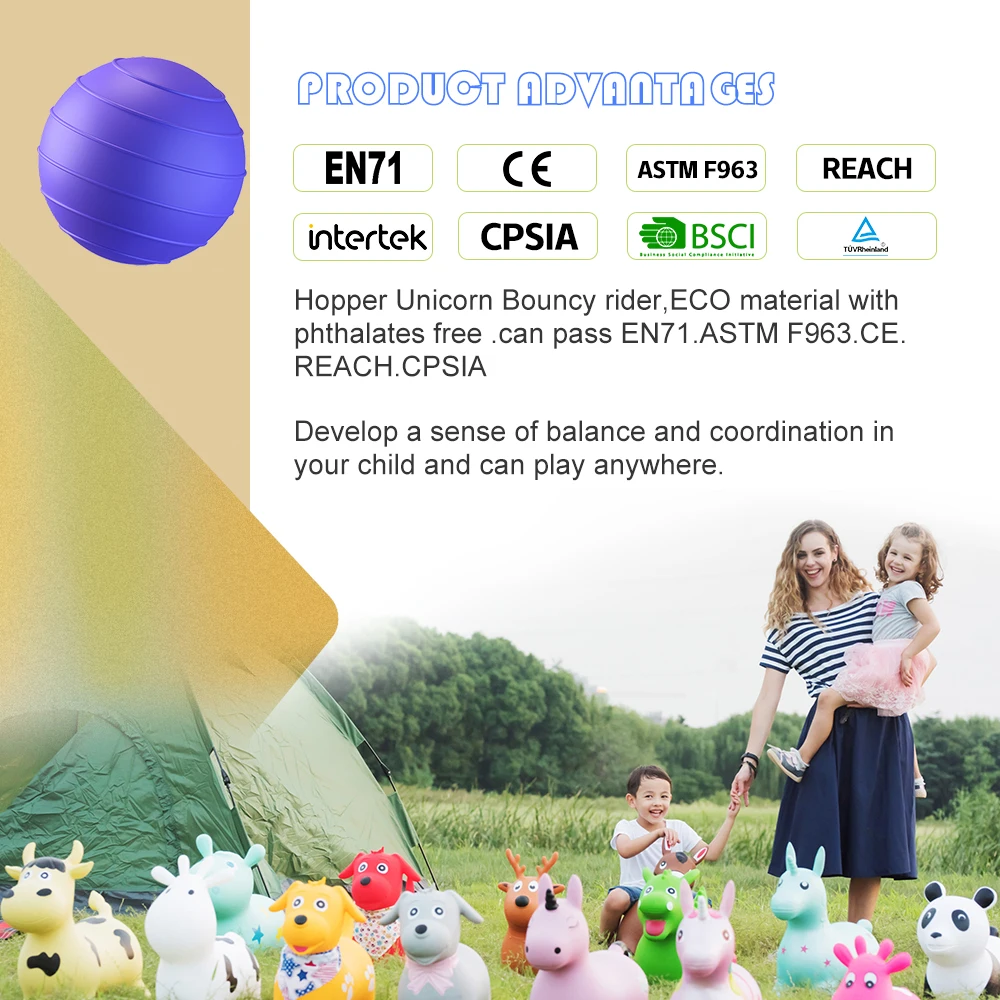 PVC inflatable jumping animal christmas deer toy for children