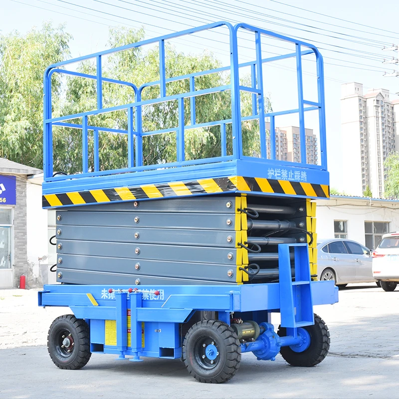 Intelligent 4M 14M Hydraulic Wheel Mobile Scissor Lift Platform  Mobile Pallet Lift Platform