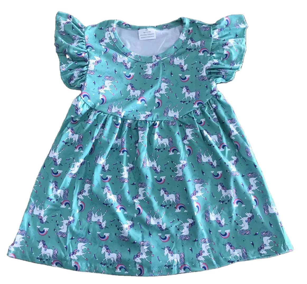 New summer American girls dress cartoon animal design boutique wholesale girls wear dresses