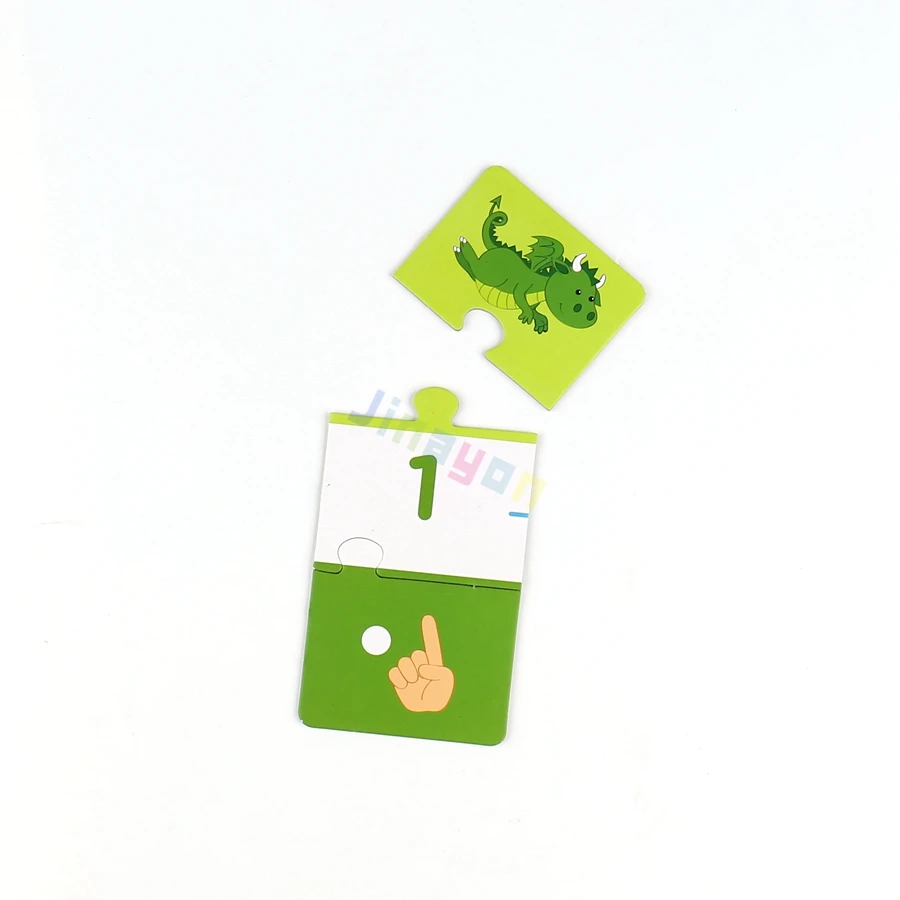 Custom Animal Educational Domino Flash Cards Jigsaw Puzzles for Kids Number Cognition Brain Training Top Quality